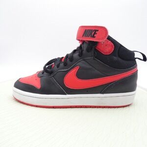 Nike Court Borough Mid 2 CD7782-003 Kids 7 Athletic Shoes Black Red Sneakers
